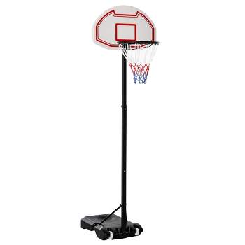 Soozier Portable Basketball Hoop System Stand with 29in Backboard, Wheels, Height Adjustable 6FT-8FT for Indoor Outdoor Use
