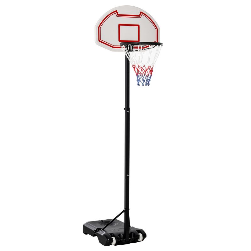 Soozier Portable Basketball Hoop System Stand with 29in Backboard, Wheels, Height Adjustable 6FT-8FT for Indoor Outdoor Use, 1 of 10