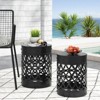 VisioGear Patio End Tables, 2-pcs Patio End Tables, Indoor Outdoor Nesting End Carved Trellis Design Side Table, Black, 13.75"*13.75"*18" - 4 of 4
