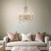 ALOADECOR Antique Gold Classic Candlestick Chandelier Mid-century French Style Pendant Light with Crystal Teardrop Beads - 4 of 4