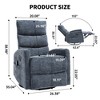 ChicFurnit Living Room Arm Accent Chair Manual Recliner with Rocker Swivel Base Full Body Heat Massage Functions Fabric, 26.38"*35.04"*38.98" - 3 of 4