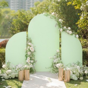 COZONY 3-Piece Arch Backdrop Stand Set - 5ft/7.2ft/5ft Double-Sided Stretchy Covers, Round & Half Moon Top for Wedding/Birthday/Baby Showe - 1 of 4