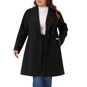 Women's Plus Size Lapel Long Sleeve Single Breasted Belted Midi