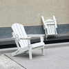 ORRD HDPE Folding Adirondack Chair with Dual Cup Holders, Wood Texture Composite Outdoor Chair, White - 3 of 4