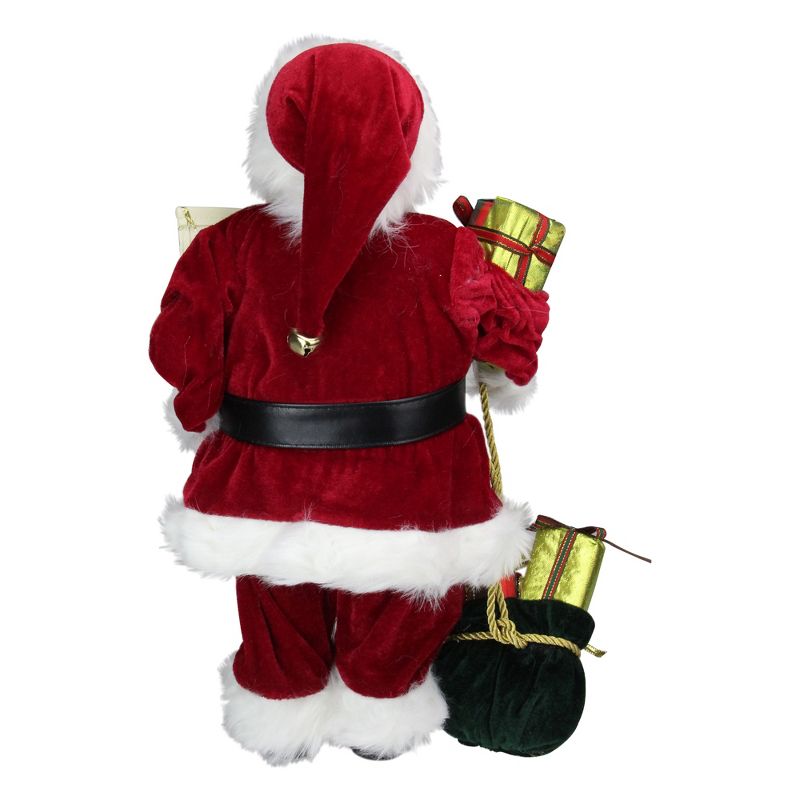Northlight 16" Red Traditional Standing Santa Claus Christmas Figure with Naughty or Nice List, 3 of 6