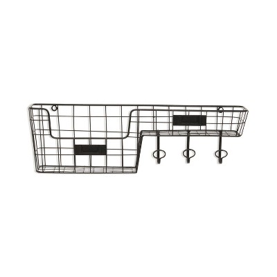 Cheung's Syntra Black Metal Wall Hook & Shelf Organizer