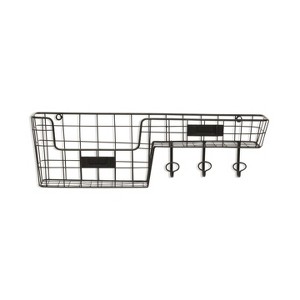 Cheung's Syntra Black Metal Wall Hook & Shelf Organizer - 1 of 4