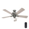 Hunter 52" Crestfield Lighted Ceiling Fan Matte Silver Finish with 5 Blades and Remote Control for Large Rooms - 2 of 4