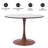 LeisureMod Bristol 27" Round Dining Table – MDF Top with Cherry Steel Pedestal Base, Modern Accent Table for Kitchen, Dining Room & Small Spaces - 4 of 4