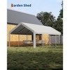 Tough Roof 13x25 FT Carport Canopy with 10 Sandbags, Heavy-Duty 220g PE Tarp & Steel Frame (White) - 4 of 4