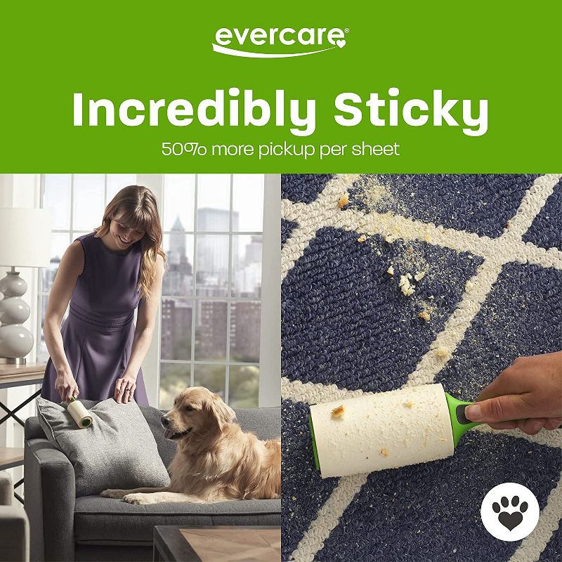 Evercare Pet Hair Extra Sticky Lint Roller with 2 Refills, New Ergo Grip, 220 Total Sheets, 5 of 8