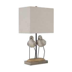 Crestview Collection 20"H Gray and Tan Resin Birds Table Lamp With Shade - 1 of 1