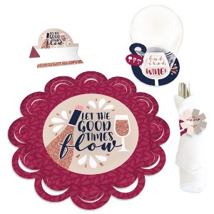 Big Dot of Happiness But First, Wine - Wine Tasting Party Paper Charger and Table Decorations - Chargerific Kit - Place Setting for 8 - 1 of 4