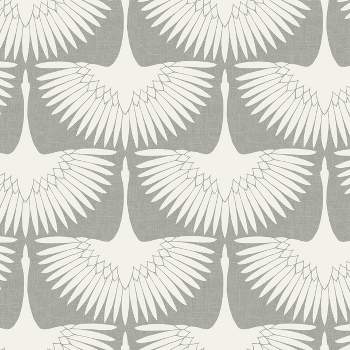 Tempaper Feather Flock Chalk Self-Adhesive Removable Wallpaper