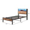 GDFStudio Kian Modern Twin Size Metal Platform Bed Frame with Storage Headboard, Charging Station and LED Lights - 3 of 4