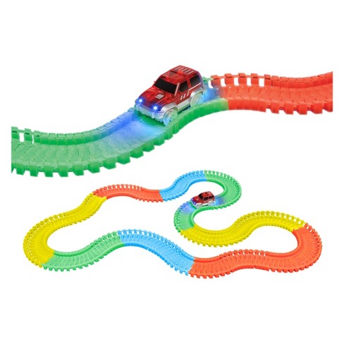 Tracks Cars Only Replacement, Flex Track Race Cars for Magic Tracks Glow in  the Dark, LED
