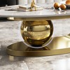 49.2" Faux Marble Oval Coffee Table with Stainless Steel Base and Central Ball Support for Living Room - 3 of 4