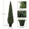 Whizmax 3/4/5FT Artificial Cedar Outdoor Artificial Shrub UV Resistant Foliage Potted Interior Porch Plants Artificial Outdoor Trimmed Topiary Trees - 3 of 4