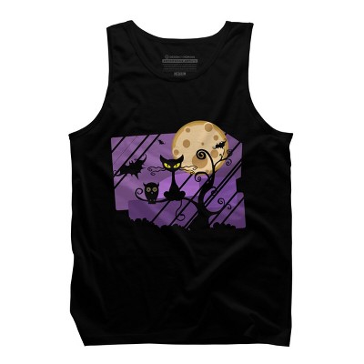 Men's Design By Humans Night Halloween moon By ChadiElHanchi Tank Top