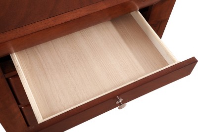 Marilla Cherry Wood 3-Drawer Nightstand, 28" Height