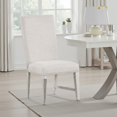 Royal Hampton Dining Side Chair Set of 2, Tapered Legs, Light Gray Poplar Wood
