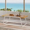 Osparple Outdoor Dining Table,Rectangle Patio Table with Solid Framework and Modern Design for 4 Chairs - 2 of 4