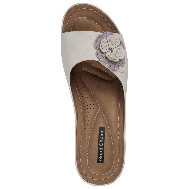 GC Shoes Naples Flower Comfort Slide Wedge Sandals, 4 of 6
