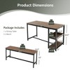 Tangkula 3PCS Rustic Kitchen Dining Set Includes Storage Rack w/ Rectangular Table & 2 Benches - 4 of 4
