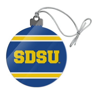 South Dakota State University Stripes Acrylic Christmas Tree Holiday Ornament