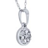 Pompeii3 VS 1/5ct Pave Diamond Solitaire Cluster Dangle Pendant 14K White Gold 1/2" Tall - 2 of 4