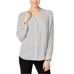 I.N.C International Concepts Womens Split Neck Button Up Shirt, White, 12 - 1 of 1