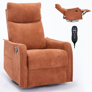 Swivel Rocker Recliner Chair with Heat and Massage, Manual Reclining Lounge Chair, Reclining Massage Armchair for Living Room - Cuddlewood - 1 of 4