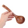Unique Bargains Home Hanging Hole Design Cooking Wood Cooking Spoon Brown 1 Pc - 4 of 4