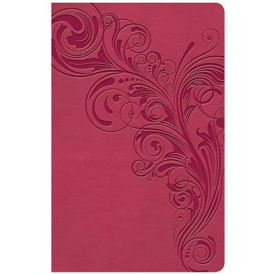 KJV Large Print Personal Size Reference Bible, Pink Leathertouch Indexed - by  Holman Bible Publishers (Leather Bound)