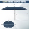 Costway 15.5 FT Extra-Large Patio Umbrella with LED Solar Lights & 12 Heavy-Duty Ribs Beige/Orange/Brown/Gray/Navy/Red - 3 of 4
