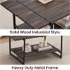 Coucheta 40 Inch Farmhouse Coffee Table with Storage Shelf, Durable Steel Frame, Multi-functional, Easy Assembly - 3 of 4