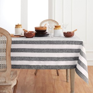 Solino Home Striped Linen Tablecloth | Cabana Stripe - 1 of 4