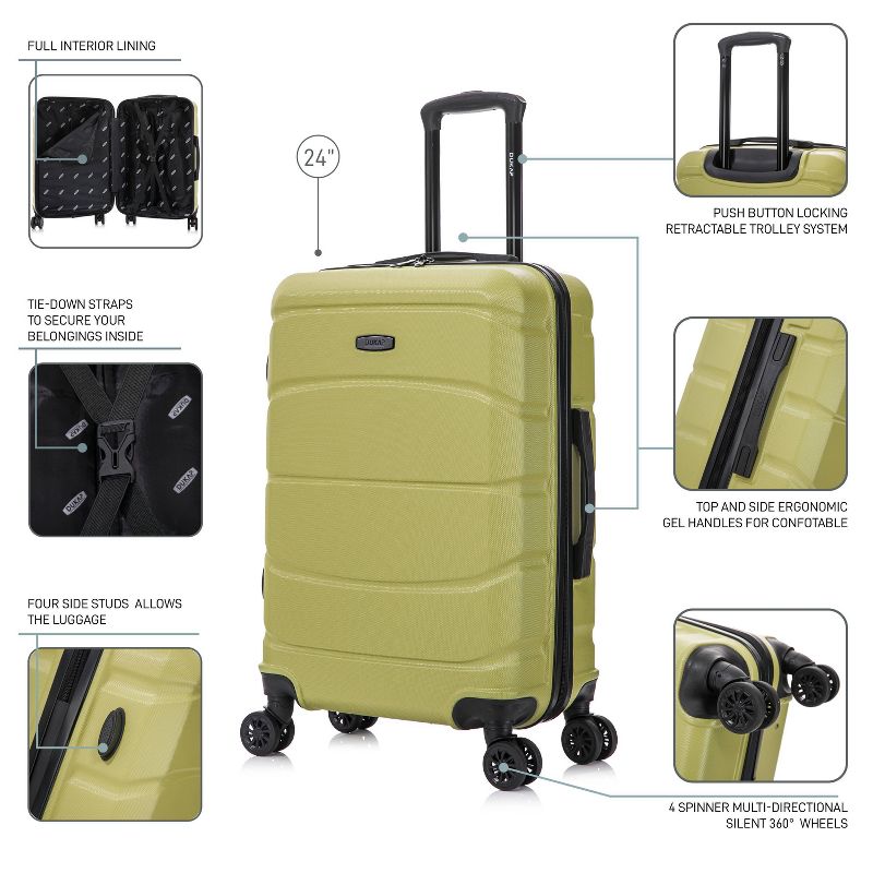 DUKAP Sense Lightweight Hardside Medium Checked Spinner Suitcase - Green, 4 of 18