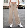 Women's Yoga Pants with Pockets Casual Joggers Loose Lounge Wide Leg High Waisted Drawstring Pants - 3 of 4
