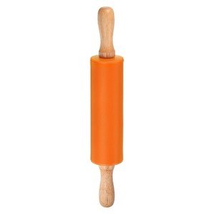Unique Bargains Silicone Smooth Wooden Handle Non-Stick Kitchen Rolling Pin - 1 of 4