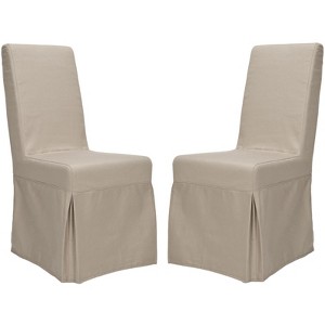 Adrianna 19" H Slip Cover Dining Chair (Set of 2) - MCR4521 - Safavieh Couture - 1 of 4