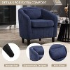CAVINAS Mid-Century Modern Accent Barrel Chair with Corduroy Upholstery and Wooden Legs, Comfy Single Armchair with Thick Cushions and Pillow - 4 of 4