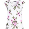 Lands' End Women's Linen Blend Cap Sleeve Gathered Shoulder Tee - 3 of 3
