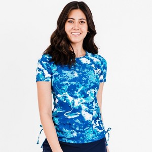 Calypsa Women's UPF 50+ Short Sleeve Adele Swim Top - 1 of 4
