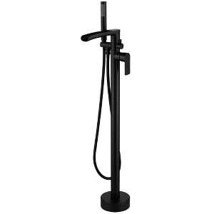 Single-Handle Freestanding Floor Mount Roman Tub Faucet Bathtub Filler with Hand Shower - 1 of 4