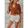 Coolmee Blouses for Women Dressy Casual Half Sleeve V Neck Tops Fashion Summer Fall Shirts - 4 of 4
