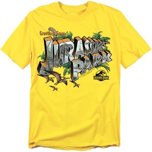 Jurassic Park Greetings From Jp Adult T-Shirt - 1 of 4