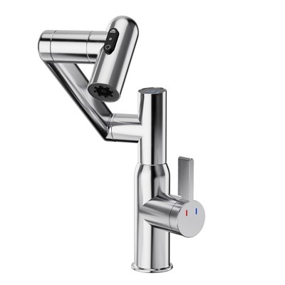 Grungis Bathroom Sink Faucet with Hot & Cold and 360° Rotary,Bathroom Faucetst with Spray Function and Temperature Display for Home Sinks