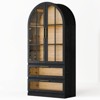 SEVOBAL Utility Storage Cabinets Arched Organizer With 2 Doors For Living Room, Bedroom, Kitchen, 2 Glass Drawers, Black, 15.7"*35.0"*72.8" - 4 of 4