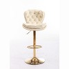 Lyngins Set of 2 Adjustable Swivel Bar Stools,Velvet Counter Height Bar Stools with Gold Legs,Chrome Footrest,Kitchen Chairs for Home Bar,Cafes - 4 of 4